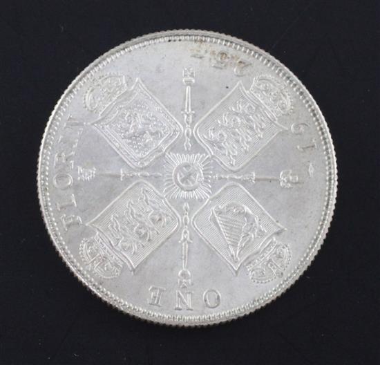 A George V florin 1925, GEF and lustrous, scarce in this grade